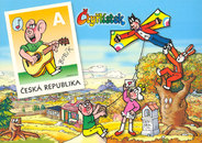 Picture card with Bobík and his friends